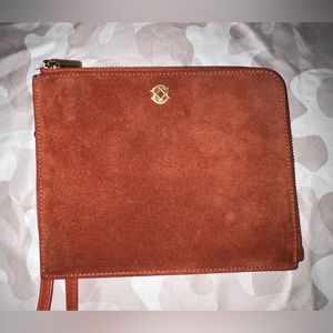 dagne dover S elle clutch in rust suede